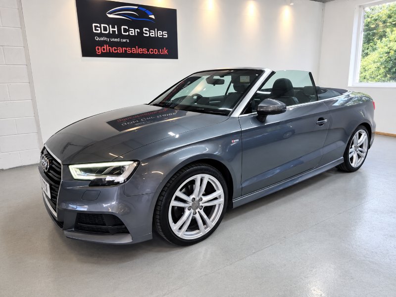 Grey 2017 Audi A3 Cabriolet 1.4 TFSI CoD S line Convertible 2dr Petrol Manual Euro 6 s/s 150 ps in Storrington